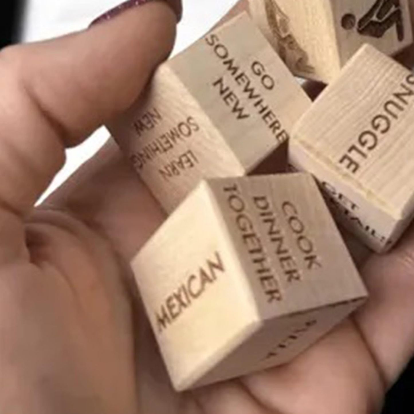 Romantic Couple Dice Game Wooden Date Night Game with Unique Cards, Perfect for Anniversaries & Special Occasions