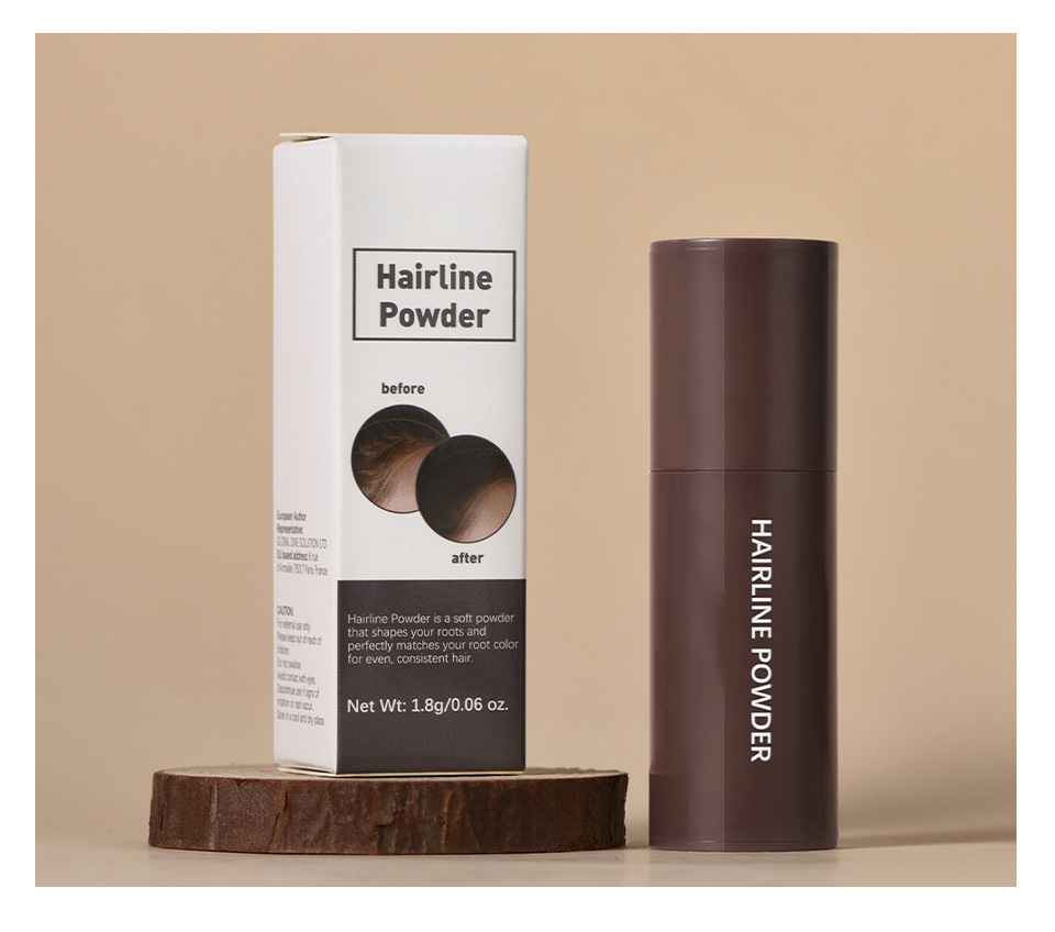 Hairline Powder Stick for Root Touch Up | Gray Concealer & Hairline Shadow | Quick Root Cover Up & Hair Fibers for Thinning Hair (Black, Dark Brown, Light Brown, Grey)