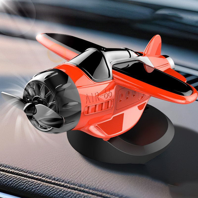 Solar Powered Fighter Jet Model | Car Dashboard Ornament with Rotating Propeller, Solar Airplane Decoration for Car Interior