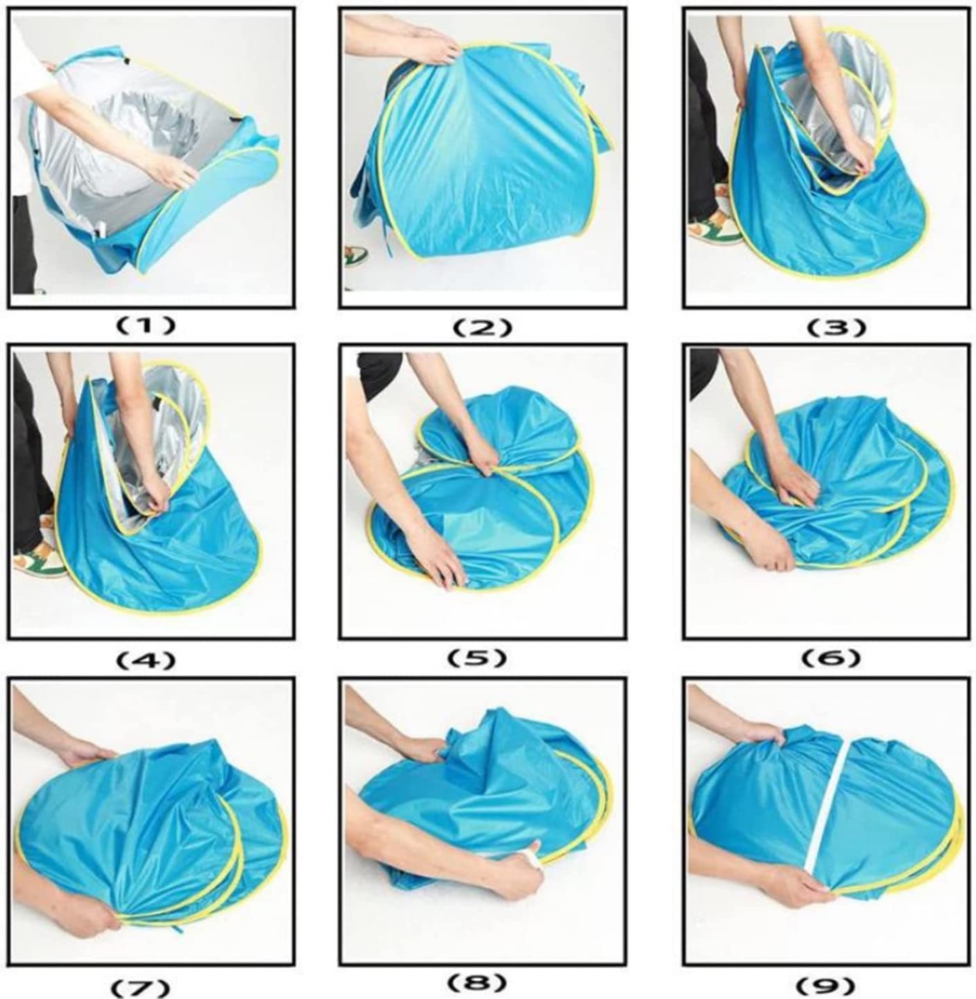 Baby Beach Tent with Mini Pool Pop-Up UV Sun Shelter UPF 50+, Removable Canopy & Carry Bag