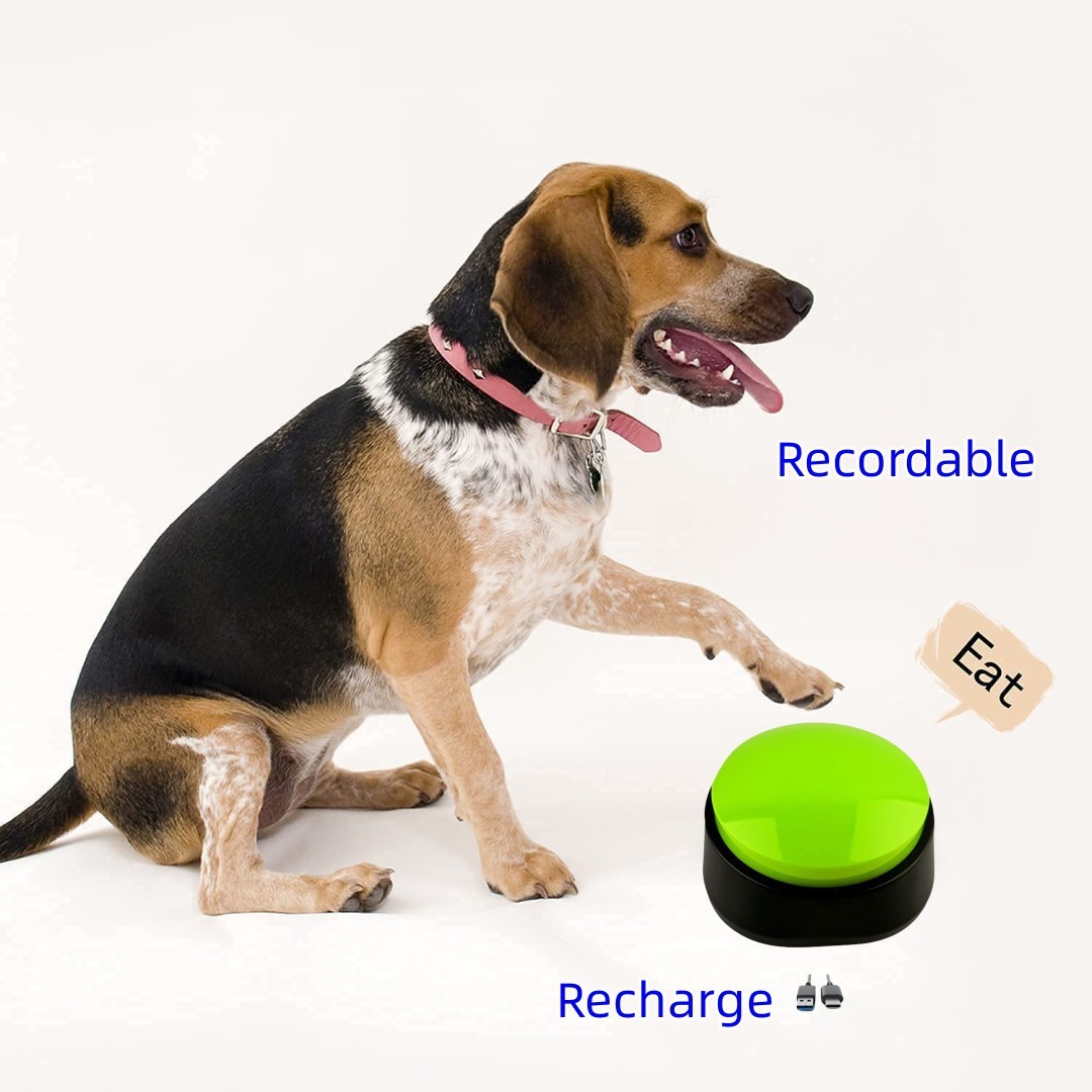 Rechargeable Pet Talking Button | Sound Pet Button Training Toy for Dogs & Cats