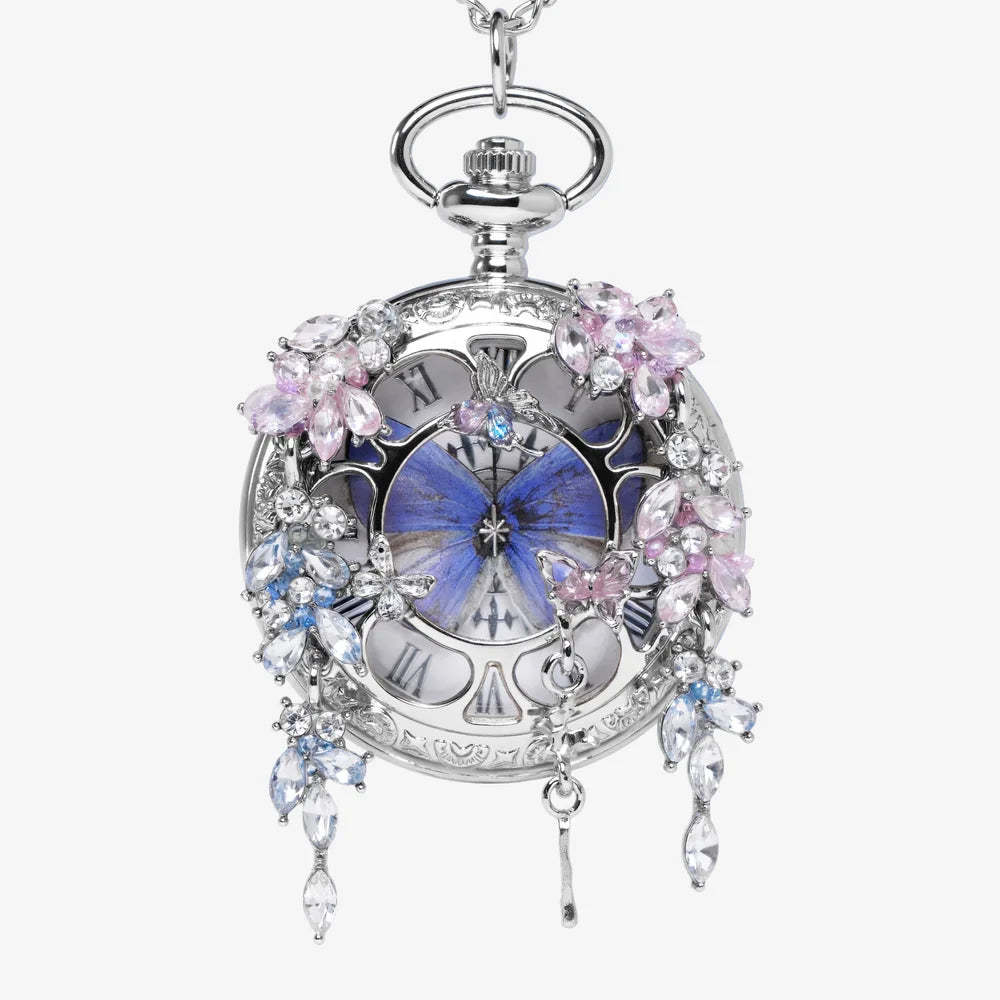 The "Timeless Butterfly" Vintage Locket Necklace & Pocket Watch