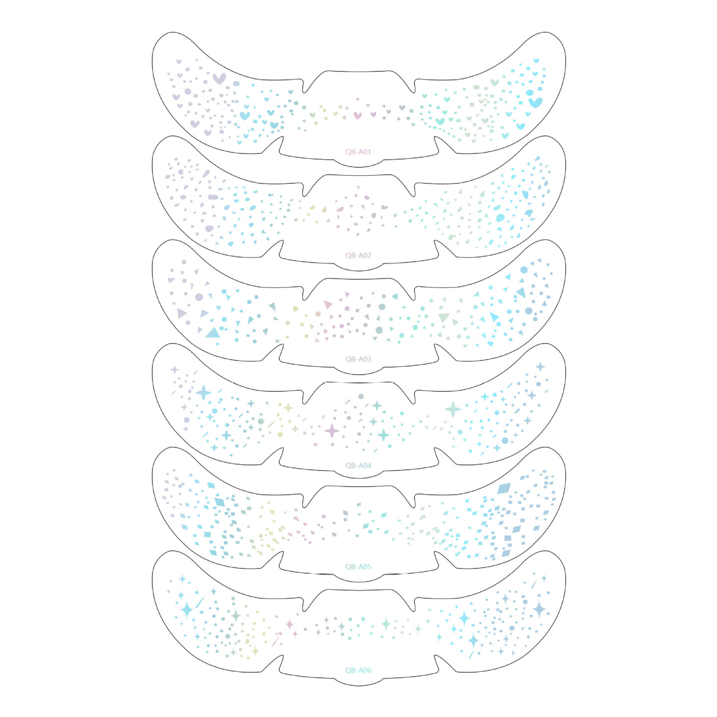 6 Sheets Sparkle Freckles Stickers, Rainbow Heart Star Pattern Waterproof Temporary Tattoo Decals for Party Holiday Daily Makeup Decoration