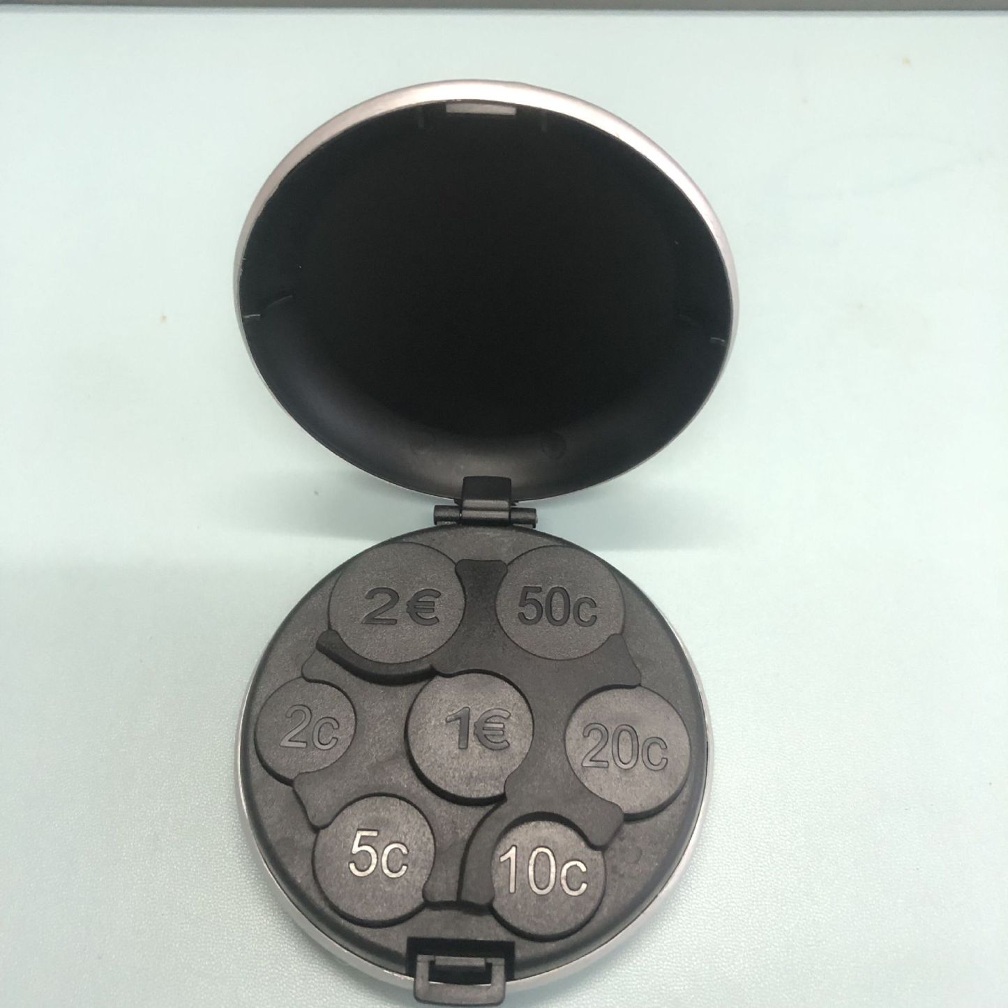 US EU JP Coin Organizer | Compact Coin Storage & Multi-Style Money Sorter, Portable Holder for Loose Change in Dollar, Euro & Yen