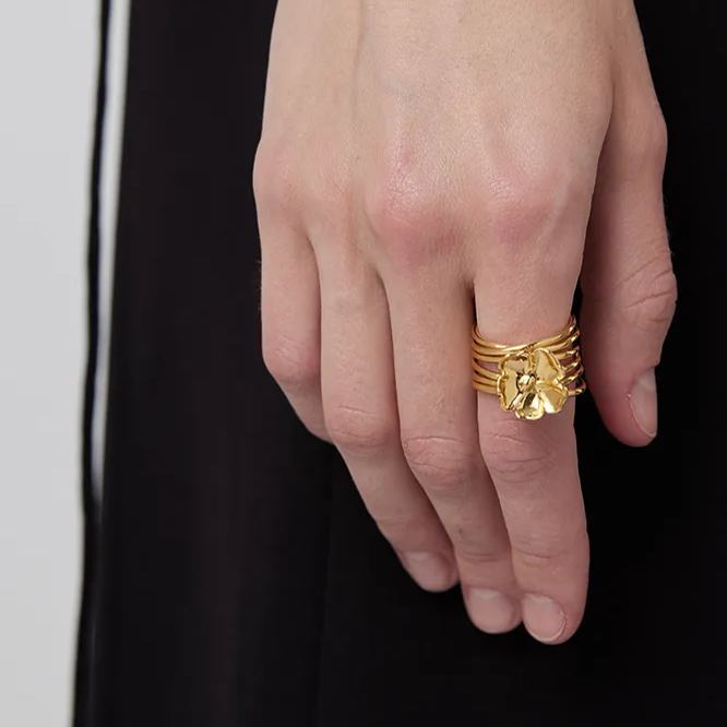 Wild Rose Collection Single Flower Open Ring