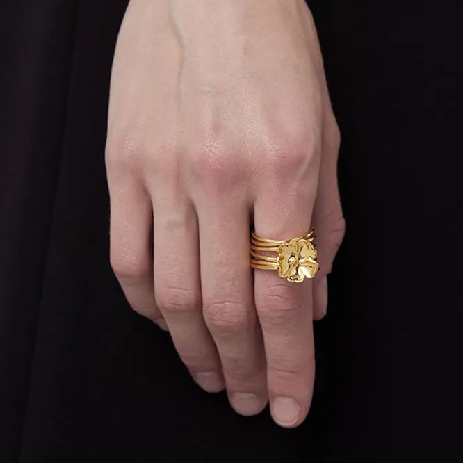Wild Rose Collection Single Flower Open Ring