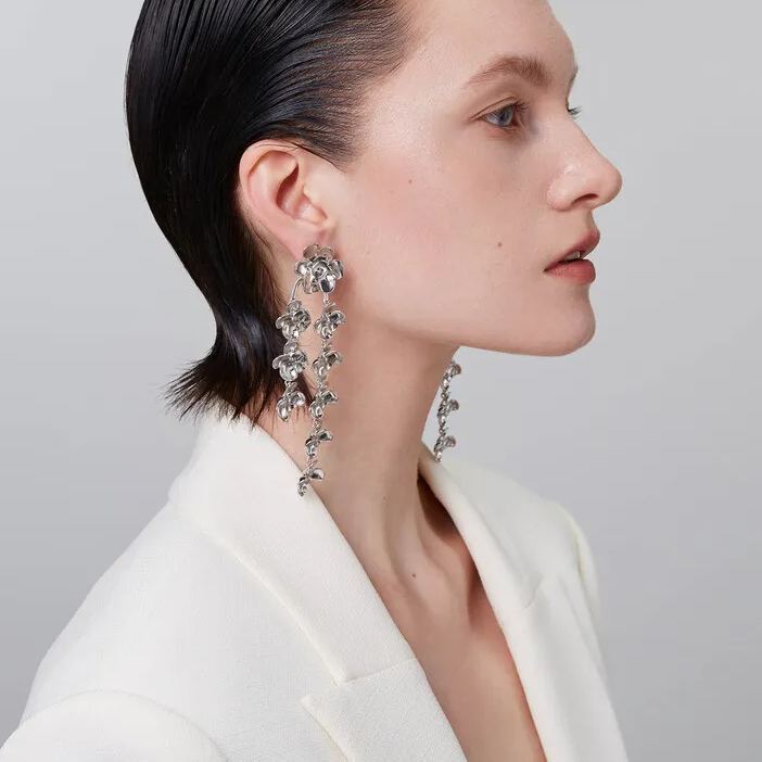 Camellia Collection Nine Flowers Tassel Earrings