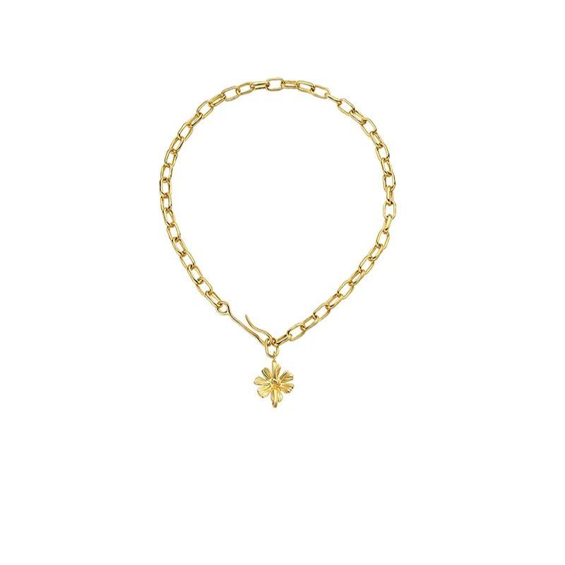 Cosmos Collection Flower Silver And Golden Choker