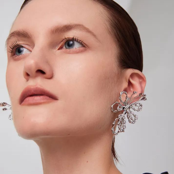 Butterfly Pea Collection Flower Drop Earrings Small Size