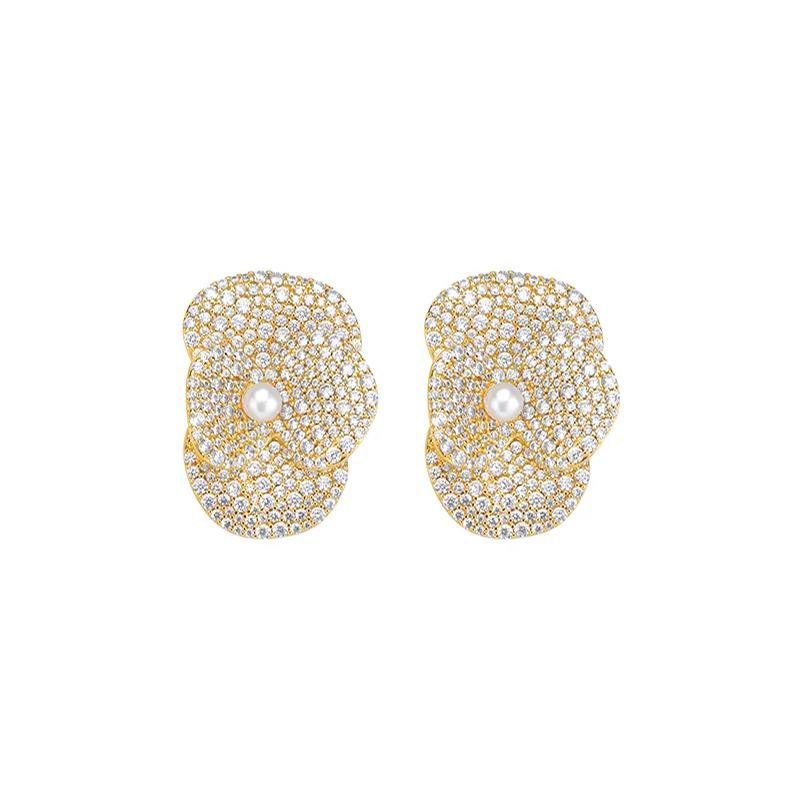 Corn Poppy Collection Little Flower Diamond Earrings