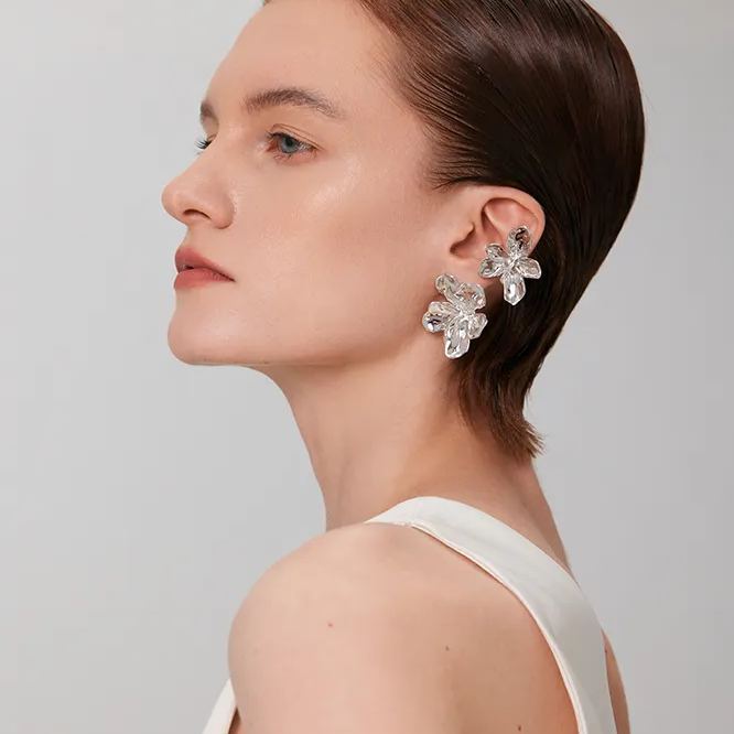 Peach Blooming Collection Flower Ear Cuff