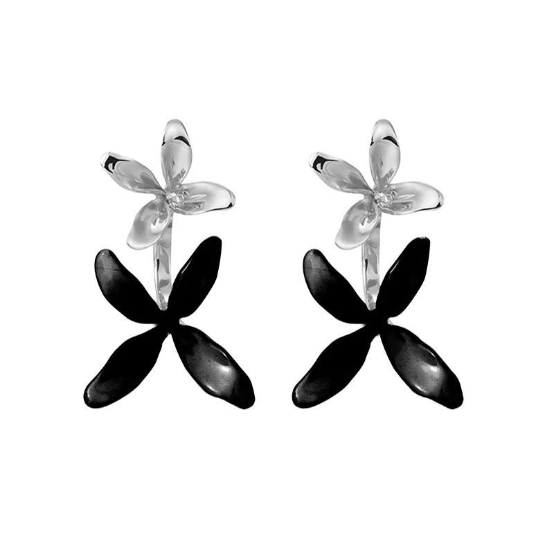 Orchids Collection Two-tone Bifloral Drop Earrings