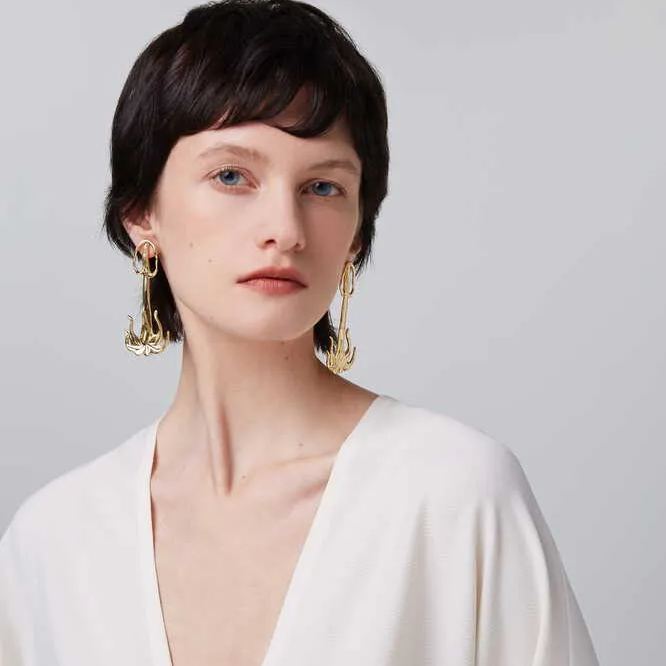 Datura Collection Single Flower Drop Earrings