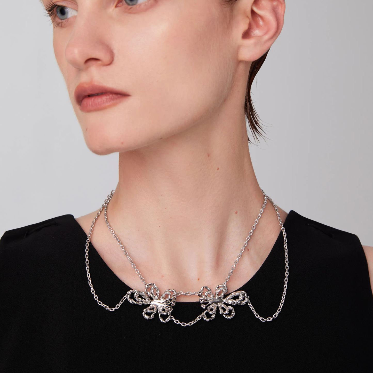 Butterfly Pea Collection Bifloral Flower Necklace