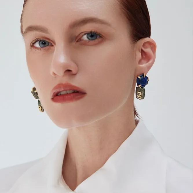 Rose Asymmetrical Earrings
