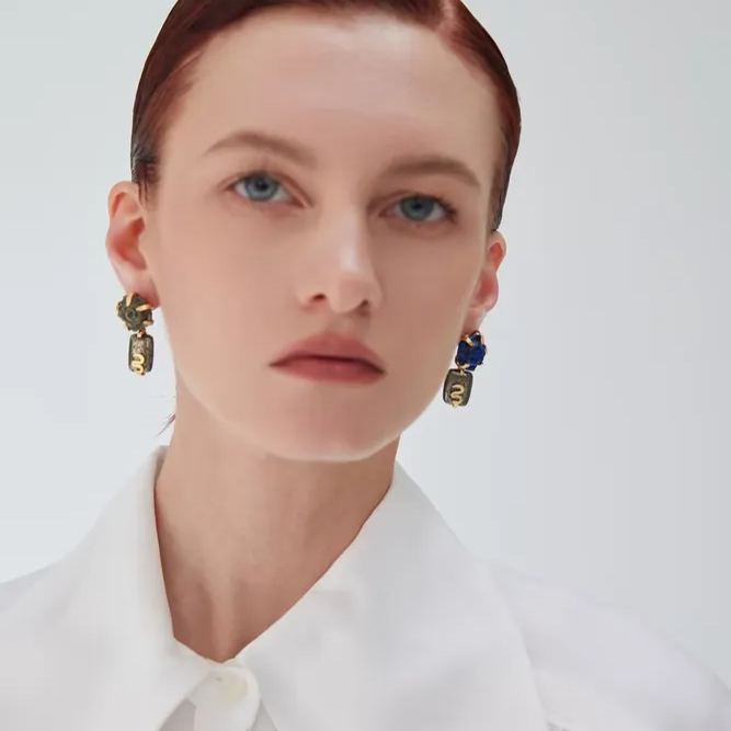 Rose Asymmetrical Earrings
