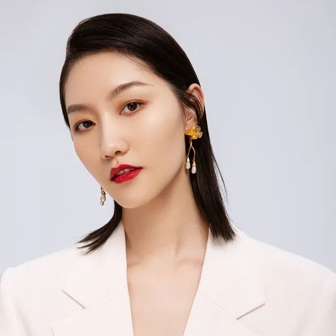 Cosmos Collection With Folding Flower Hyperbolic Earrings