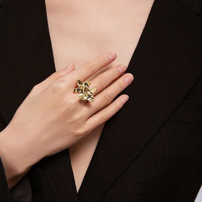 Hydrangea Collection Bifloral Open Ring