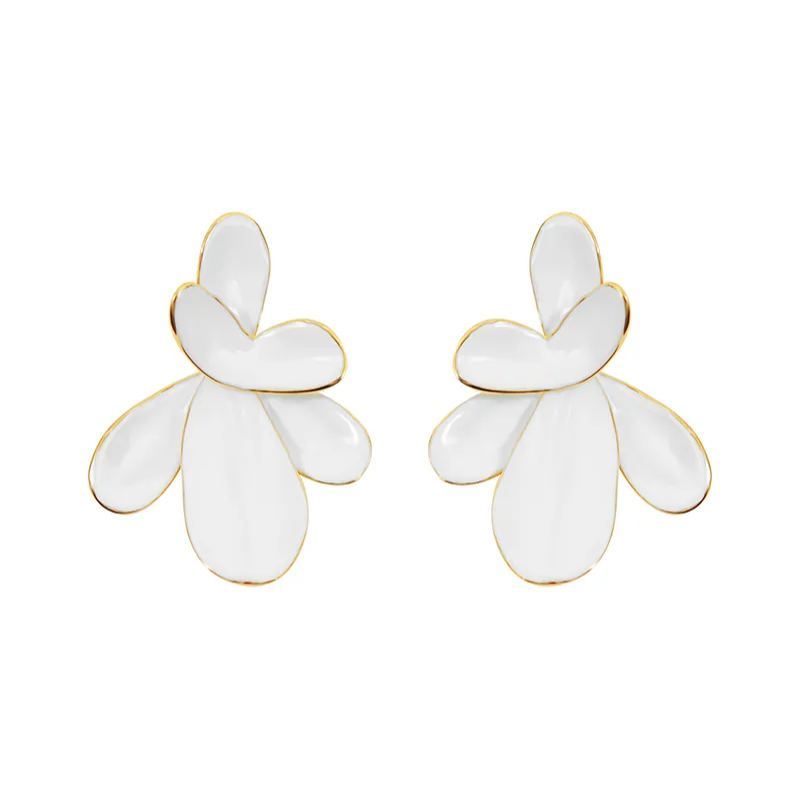 Petals Collection White Petals Studs Earrings