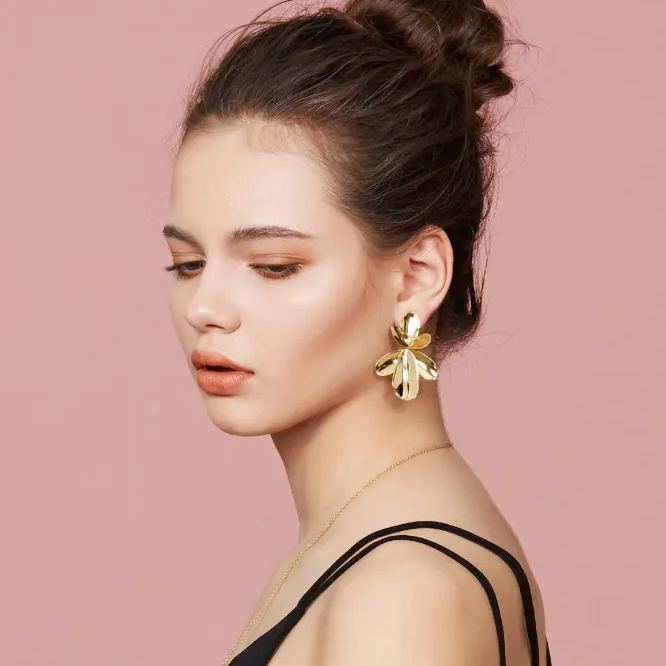 Petals Collection Golden Petals Studs Earrings