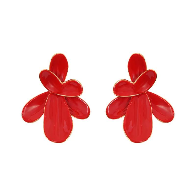 Petals Collection Red Petals Studs Earrings