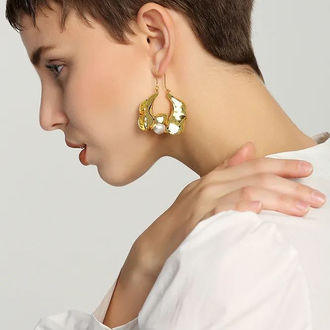Pearl Earrings 14K Gold Plated