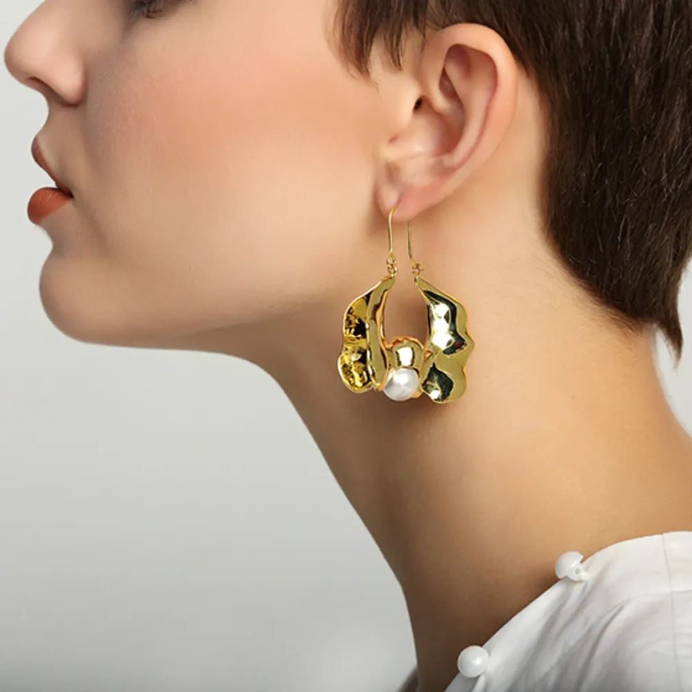 Pearl Earrings 14K Gold Plated