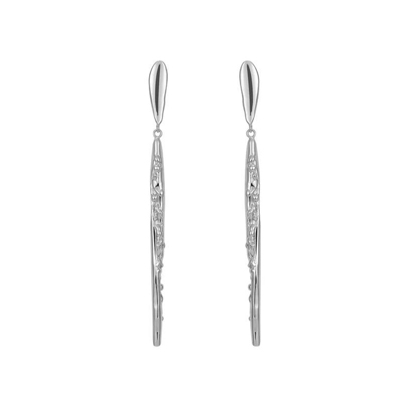 Branches Collection Straight Long Drop Earrings