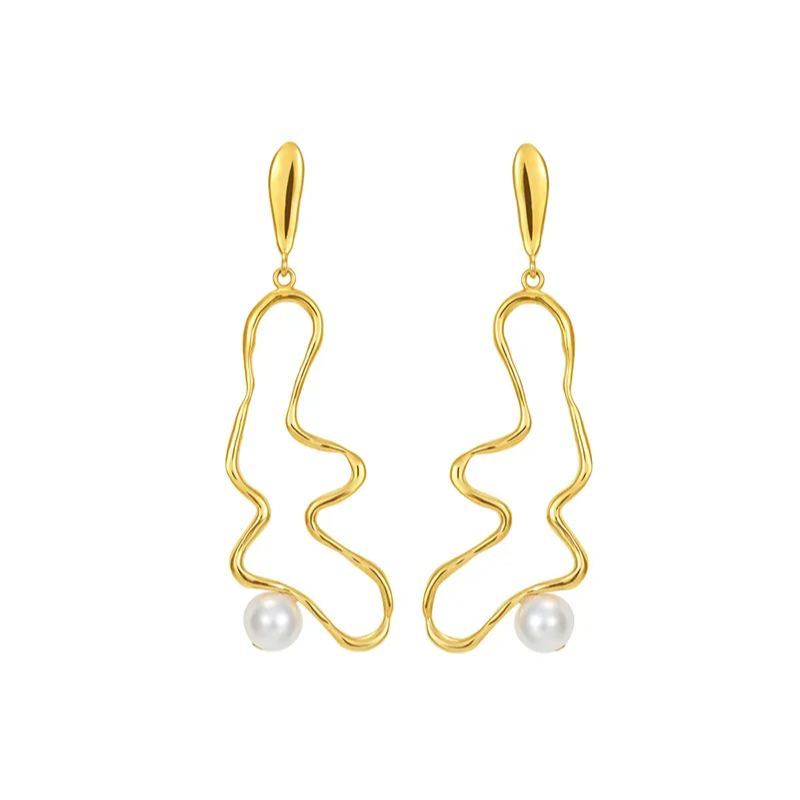 Growth Ring Collection Monocyclic Ring Pearl Earrings