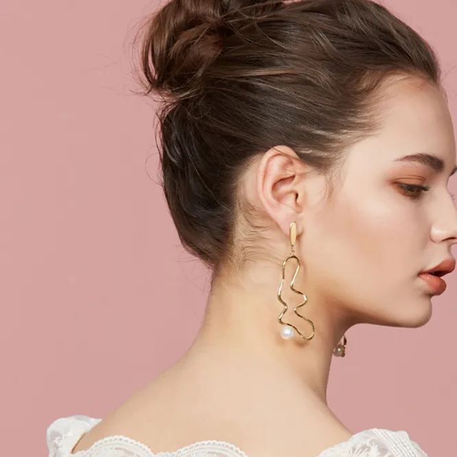Growth Ring Collection Monocyclic Ring Pearl Earrings