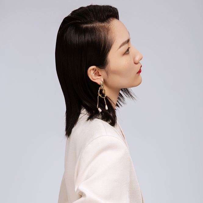 Cosmos Collection With Branches Hyperbolic Earrings