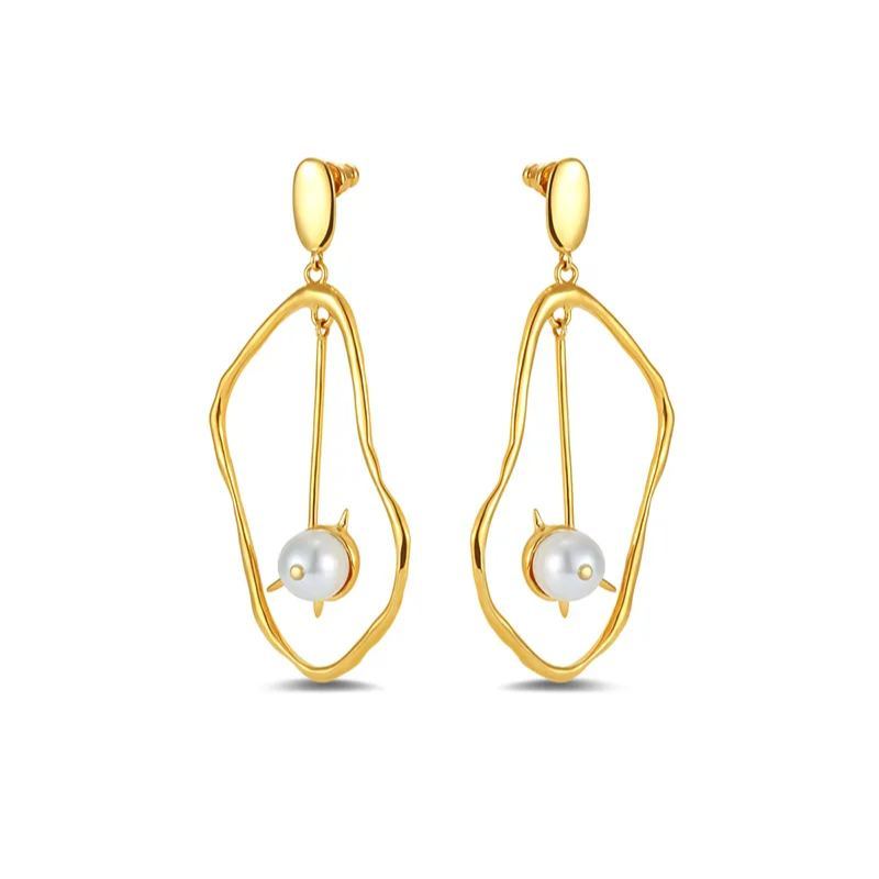 Growth Ring Collection Pearl Earrings