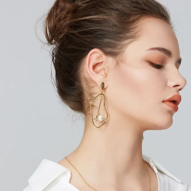 Growth Ring Collection Pearl Earrings