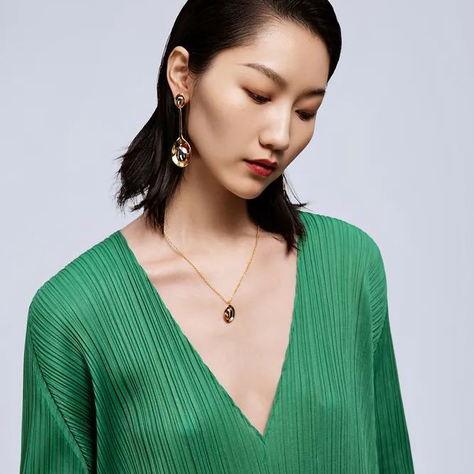 Avocado Shell Two-Tone Necklace