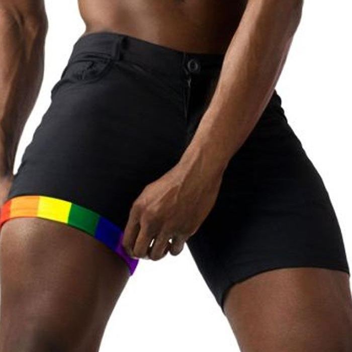 2025 Men's 3D Digital Rainbow Print Compression Beach Shorts Striped Sporty Swimwear | Slim Fit, Youth Style, M–4XL