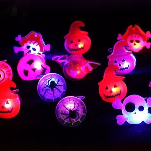Halloween LED Ring Light Up Rings Halloween Toys Glow in The Dark Halloween Party Favors for Kids Adults LED Flash Rings