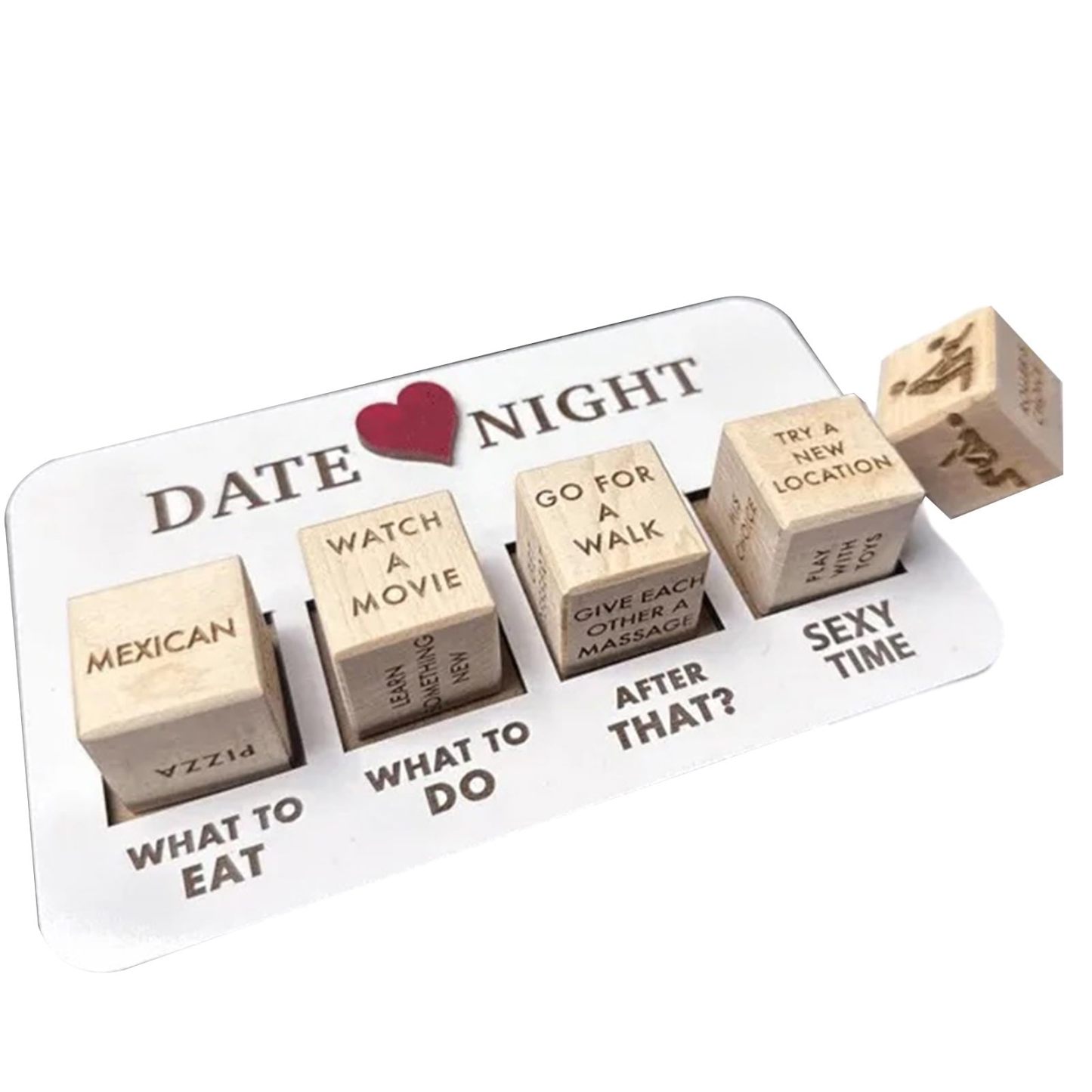 Romantic Couple Dice Game Wooden Date Night Game with Unique Cards, Perfect for Anniversaries & Special Occasions