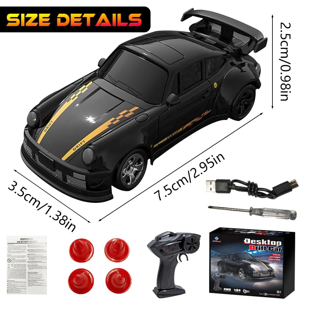 BUY 2 20% OFF 1/64 RC Drift Car KF20 Mini Desktop Racing Car 4WD 2.4GHZ Remote Control Car Toy