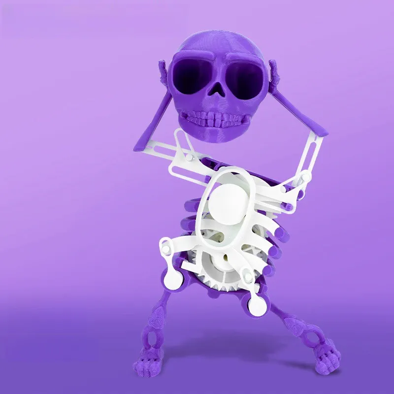 Dancing Skull Toy,Dancing and Swinging 3D Skull Toy, Wind-up Dancing Skeleton Toy No Need Battery