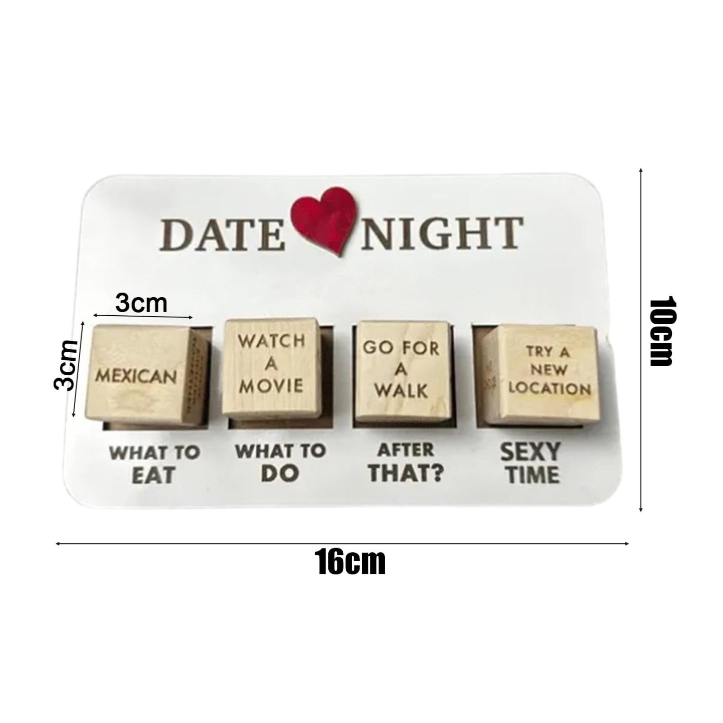 Romantic Couple Dice Game Wooden Date Night Game with Unique Cards, Perfect for Anniversaries & Special Occasions