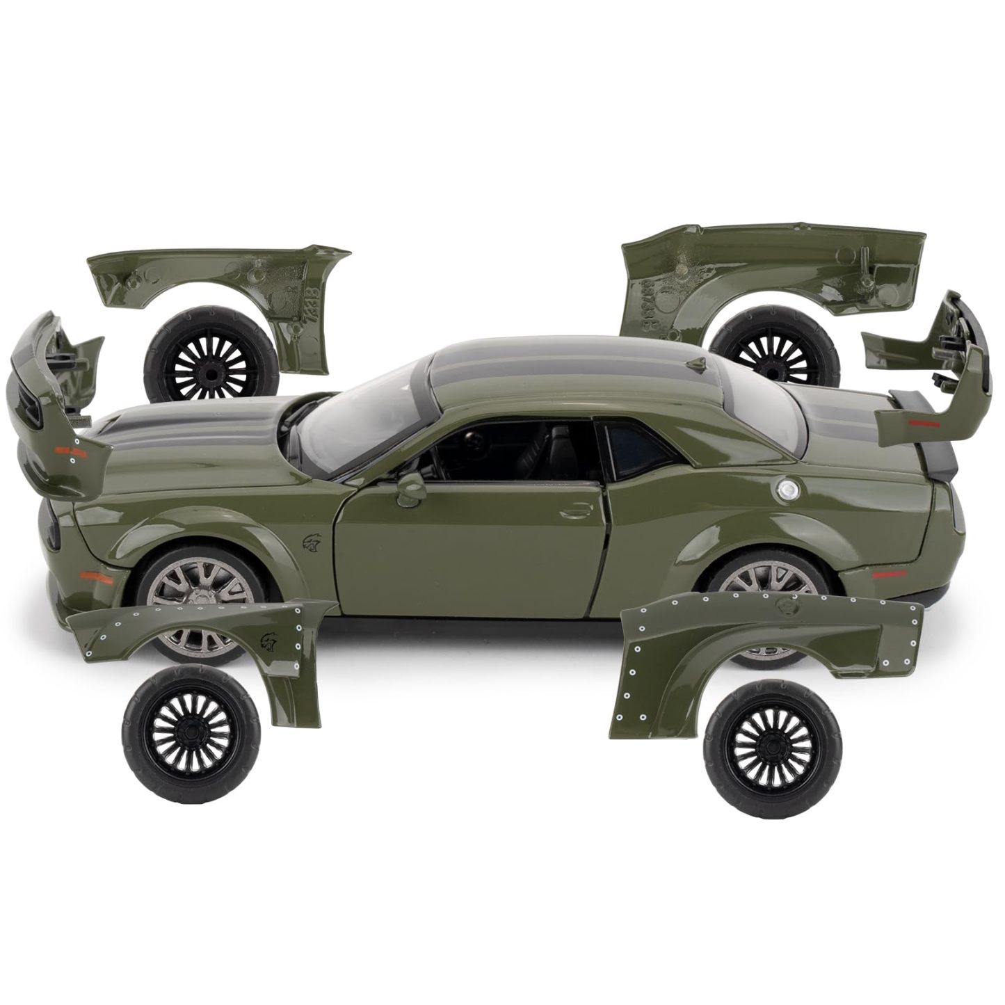 1:36 Take Apart Assembled Car Model for 2022 Dodge Challenger SRT Hellcat Diecast Toy, DIY Zinc Alloy Vehicle Toy Kit Educational Building Toys Cars Christmas Gift for Children