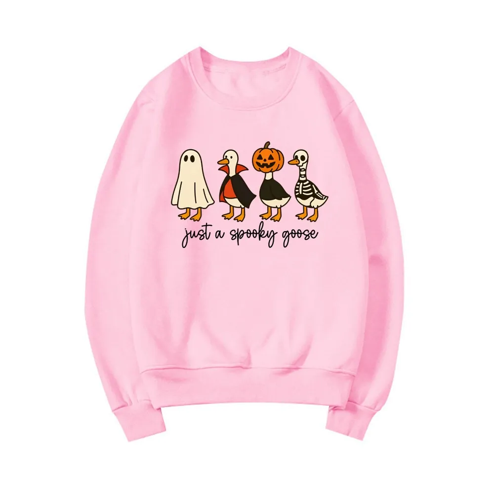 Just a spooky goose Sweatshirt, Just a Spooky Goose Sweatshirt, Halloween Sweatshirt, Skeleton Goose Tee, Spooky Season Shirt
