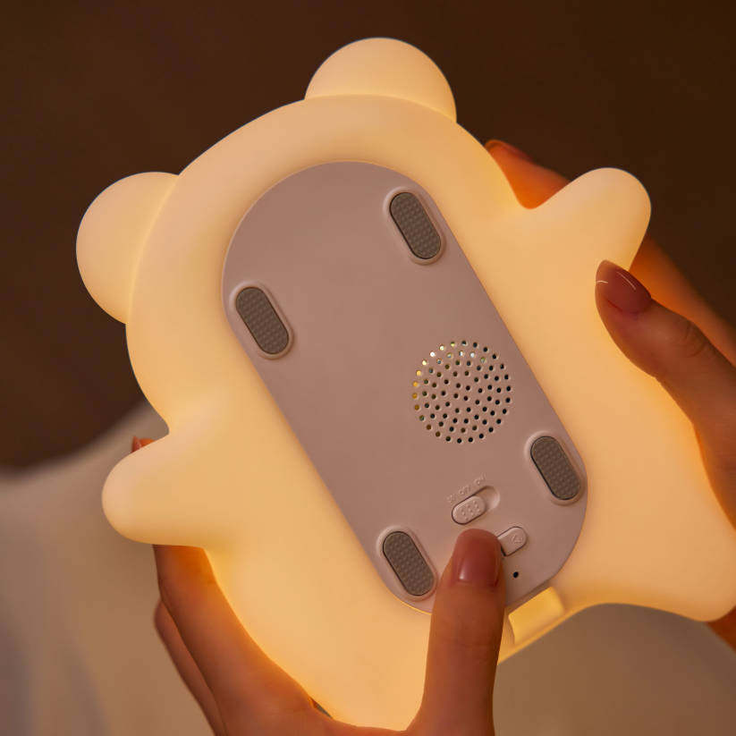 Breathing Bear Silicone Night Light | Squishy Snuggly Sleep Companion with Calming Sounds & LED Glow, Perfect Gift