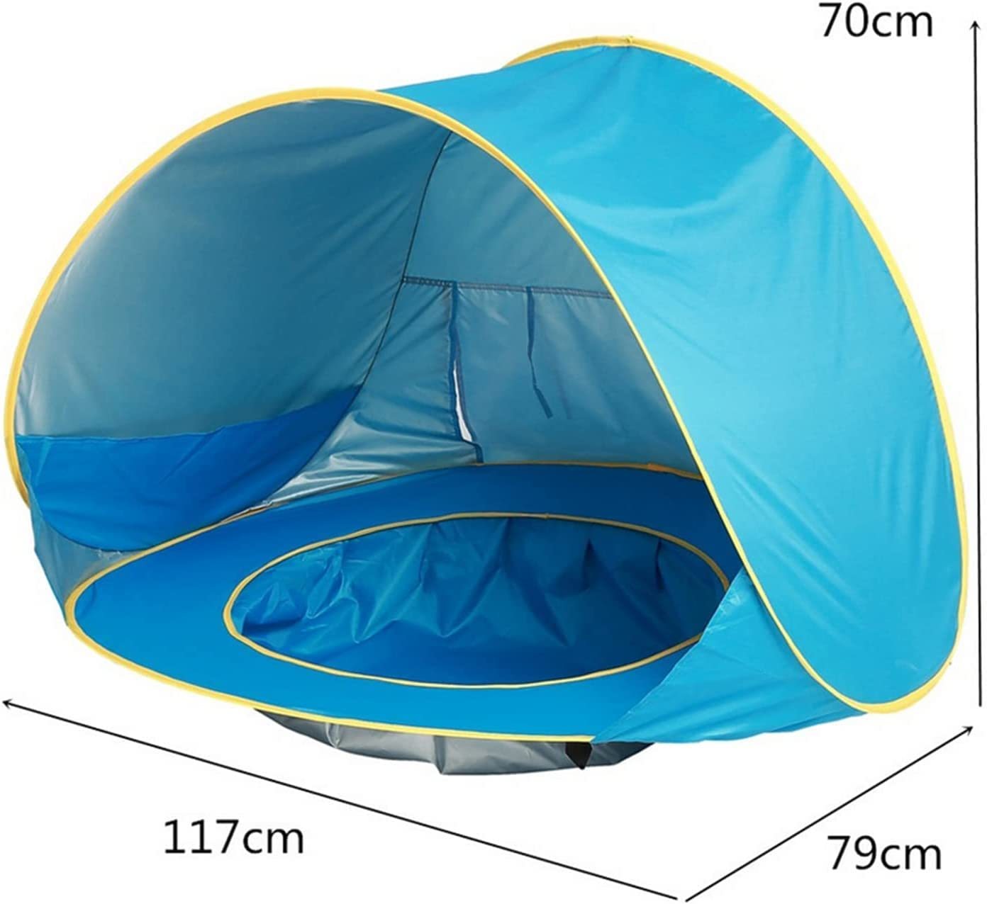 Baby Beach Tent with Mini Pool Pop-Up UV Sun Shelter UPF 50+, Removable Canopy & Carry Bag