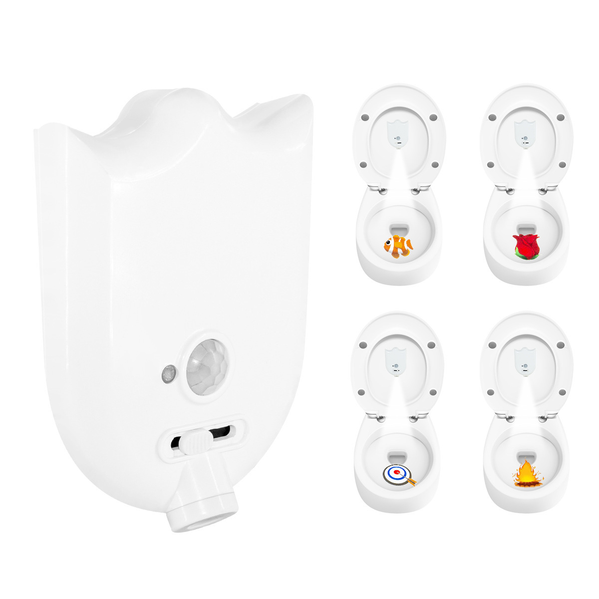 Toilet Projector Motion Sensor Toilet Target Light Fun Aiming Projector Night Light for Boys Training Projector with 4 Aiming Patterns