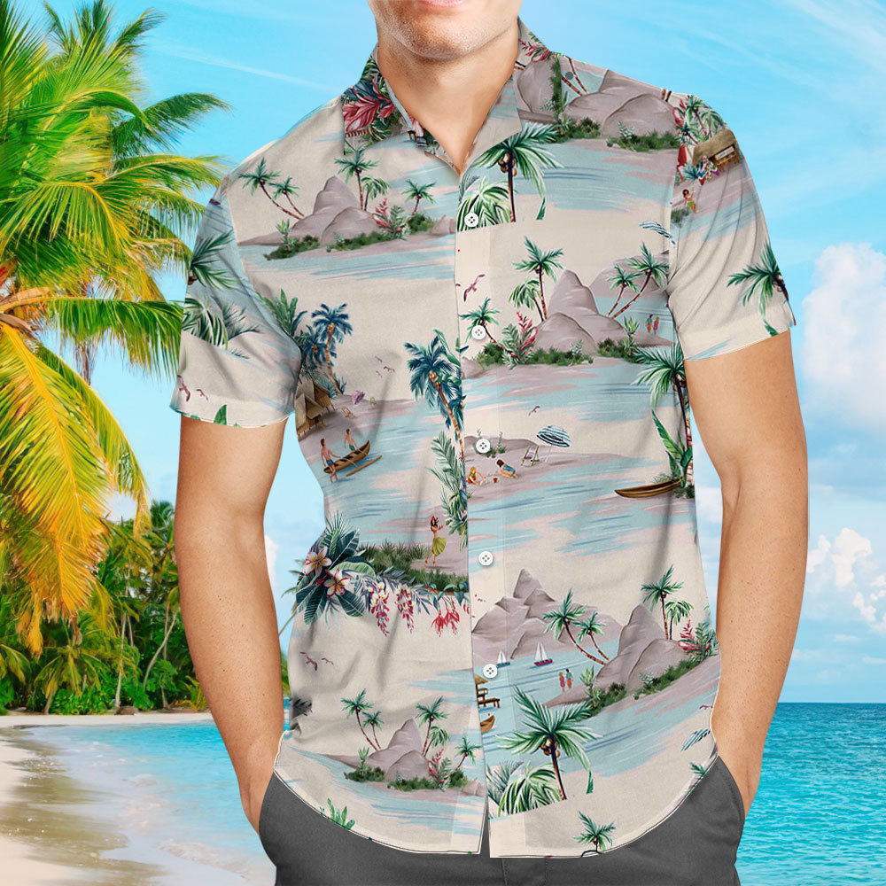 Men's Hawaiian Shirt Coconut Tree Pattern Aloha Beach Shirt From Size S to 5XL Tropical Shirt For Him