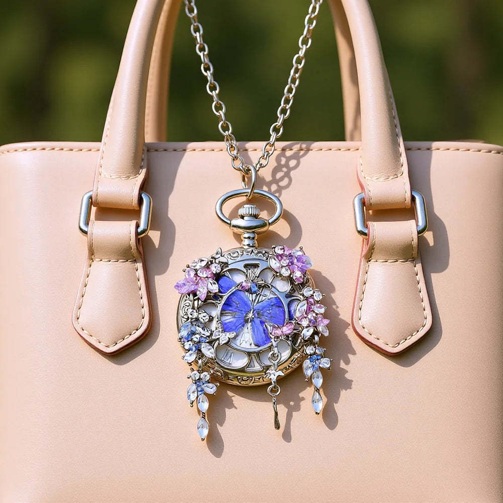 The "Timeless Butterfly" Vintage Locket Necklace & Pocket Watch