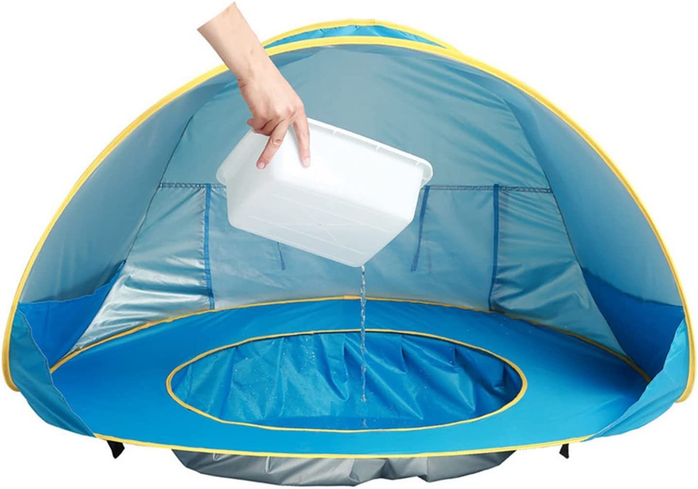 Baby Beach Tent with Mini Pool Pop-Up UV Sun Shelter UPF 50+, Removable Canopy & Carry Bag