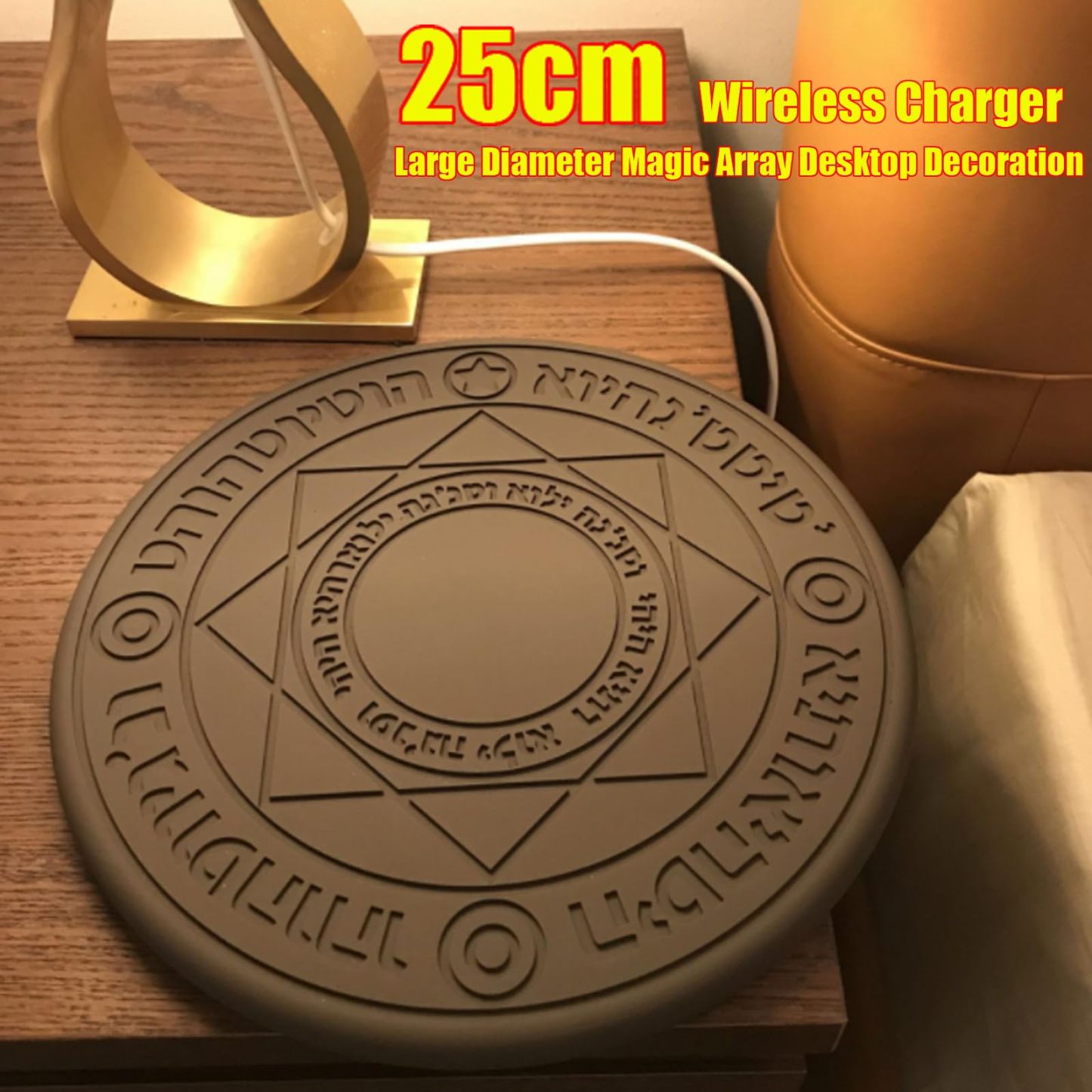 Magical Girl Sound and Light Wireless Charger, For Cell Phones with Qi Certification, Intelligent Recognition of Objects, 10 W Fast Charging,Brown & Pink