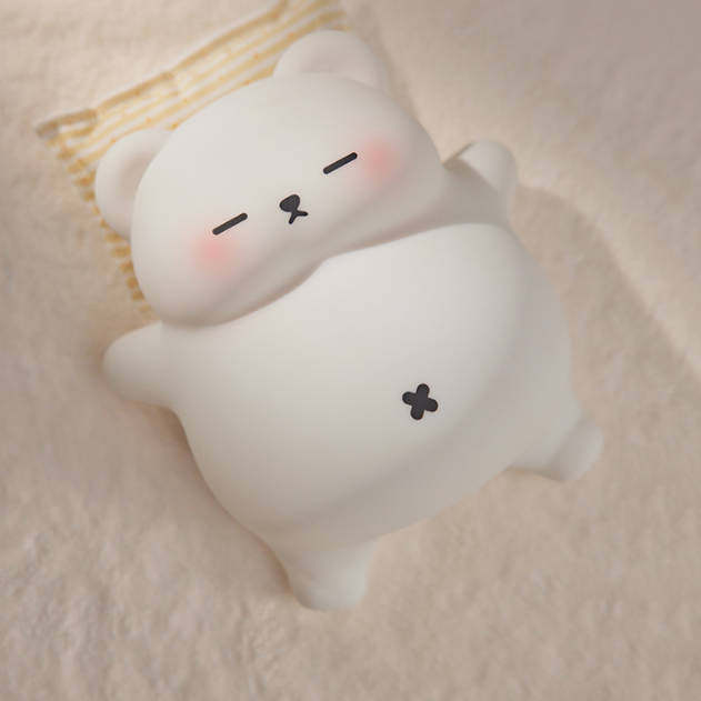 Breathing Bear Silicone Night Light | Squishy Snuggly Sleep Companion with Calming Sounds & LED Glow, Perfect Gift